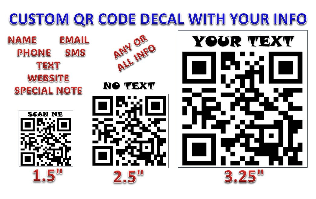 QR Code Decal Sticker Custom with your info
