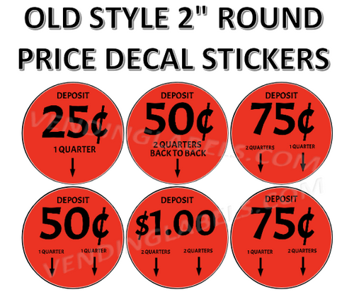 Old Style Price Stickers VENDING MACHINE CANDY TOY STICKERS LABEL 2