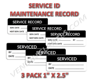 Serviced By ID Sticker Decal date 3 pack