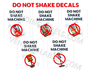 Do Not Shake Warning Stickers for Vending Candy Labels Crane Claw Machines