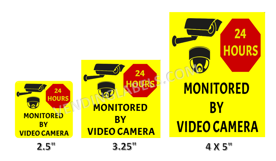 SURVEILLANCE CAMERA Label Sticker Candy Vending crane Claw Machine ...