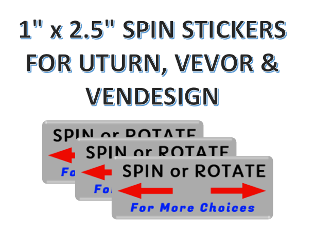 SPIN Stickers for Vending Candy Labels Machines 1 x 2.5