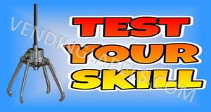 CRANE / CLAW TEST YOUR SKILL Sticker Label for Vending Candy Crane Machines