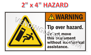 Warning Tip Hazard Stickers for Vending Candy Labels Crane Claw Machines misc full