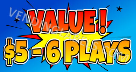 Play Bonus Labels CRANE CLAW Bonus Multi Play Price Sticker Label Decal 2.5 x 5 ...