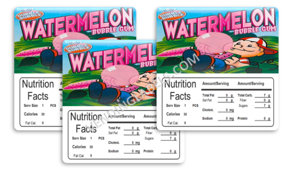 Watermelon Gumball label sticker vending