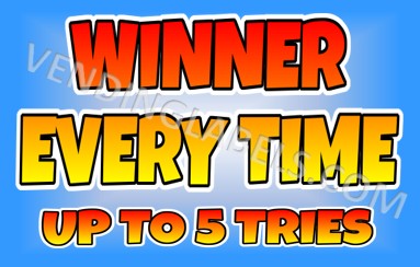 Win Every Hour Sticker WINNER EVERY TIME Price Vending Crane Claw Machines 2.5