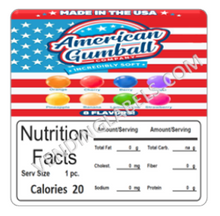 Load image into Gallery viewer, American Gumballs Vending Label NUTRITION size
