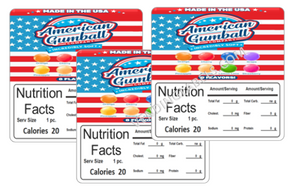 American Gumball Display Card Laminated for Candy Machine size GB