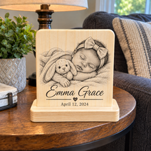 Load image into Gallery viewer, Photo Custom Sketch on wood handmade plaque sign for pet wedding shower gift birthday
