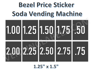 Bezel Price STICKERS VENDING MACHINE full Bill (5 pack)