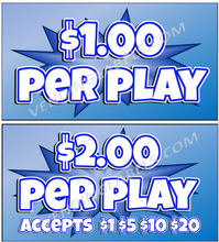 Load image into Gallery viewer, Blue Theme Free Play Bonus Sticker Decal Crane Claw Machine
