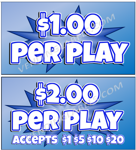 Blue Theme Free Play Bonus Sticker Decal Crane Claw Machine