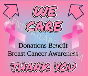 Charity Breast Cancer Donation Decal 3" x 4" for Uturn