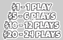 Load image into Gallery viewer, CRANE CLAW Bonus Multi Play Price Sticker Label Die Cut pick your size
