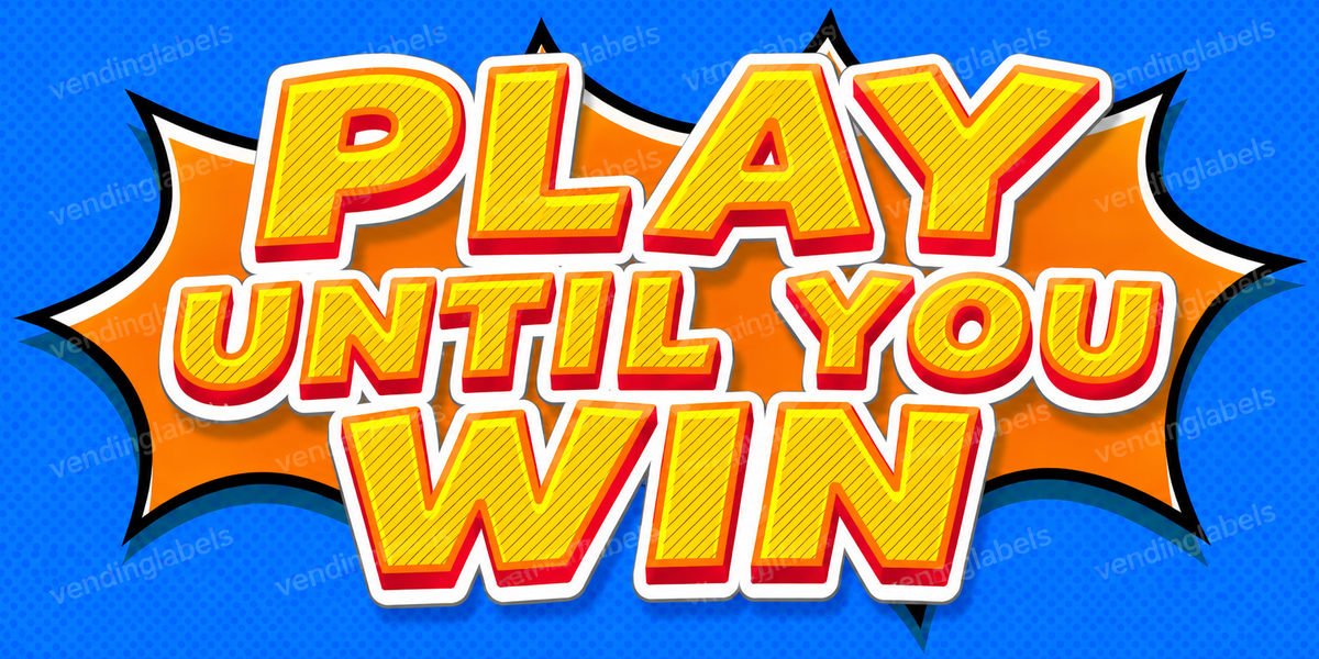 CRANE CLAW Price Play Until You Win Sticker Label 2.5 x 5