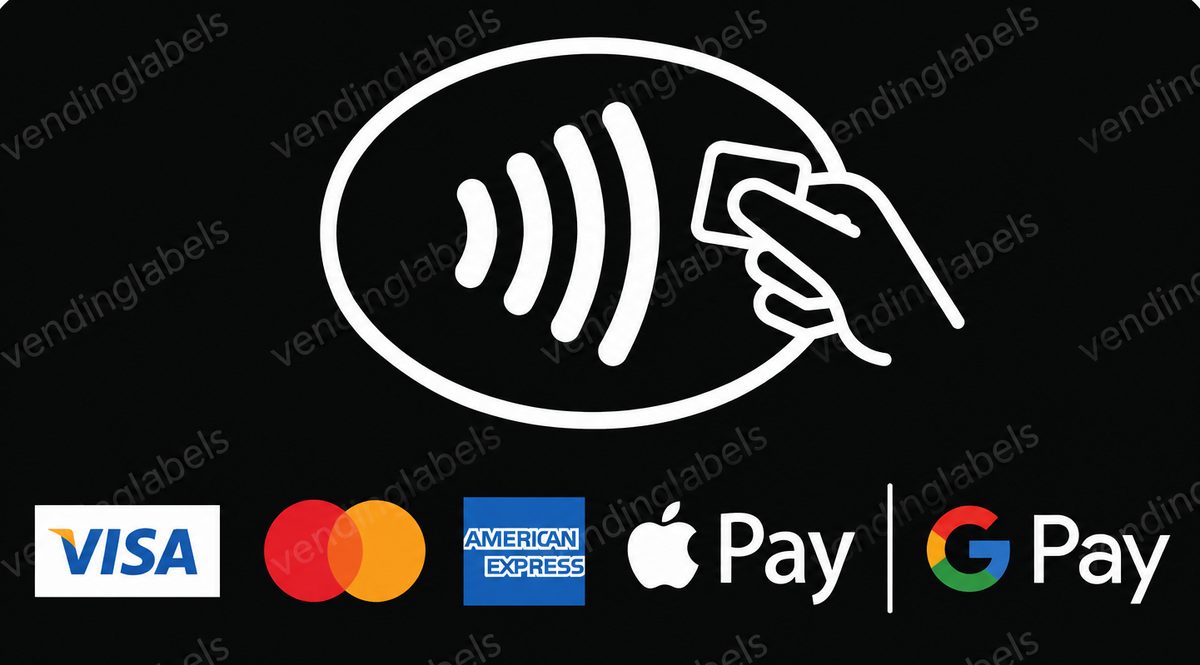 Accepts Cashless CLAW SODA SNACK Sticker Label for Vending Machines ...