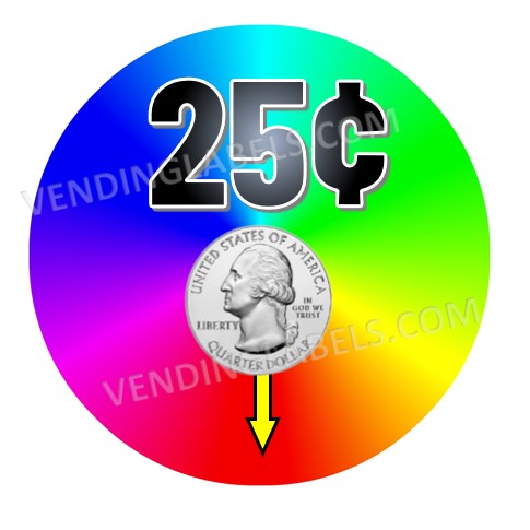 Price Stickers Color Wheel VENDING MACHINE CANDY TOY STICKERS LABEL