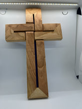 Load image into Gallery viewer, Handmade Wooden Infinity Woven Cross easter Cherry Walnut Maple Oak Pine Large 14" Tall
