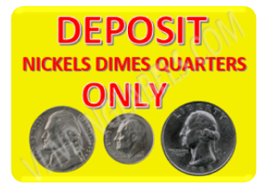 Deposit Nickels Dimes Quarterd only CLAW SODA SNACK Sticker Label for Vending Machines decal misc