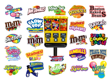 Load image into Gallery viewer, DIE CUT Candy Logo Vending Label Sticker Decals
