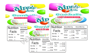 Dippin Dots Gumballs label sticker decal candy
