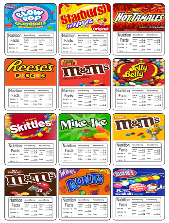 Nutrition Candy Vending Machine Labels Display Card LAMINATED (no adhe ... Nutrition Candy Vending Machine Labels Display Card LAMINATED (no adhe ...
