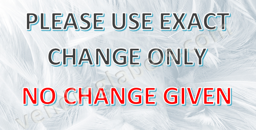 CRANE / CLAW EXACT NO CHANGE Price Sticker Label for Vending Candy Cra ...