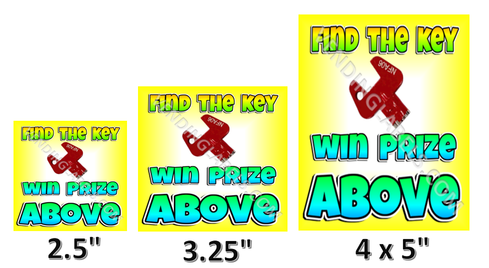 FIND THE KEY Win Prize Label Sticker Candy Vending Crane Claw Machine find-the-key-win-prize-label-sticker-candy-vending-crane-claw-machine