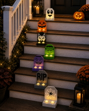 Load image into Gallery viewer, Pair of Wooden Handmade Holiday LED tea light decoration Halloween wall sconce wood candle holder

