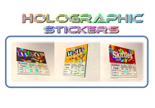 Load image into Gallery viewer, HOLOGRAPHIC Vending Label Sticker Decal NUTRITIONAL
