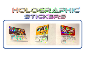 HOLOGRAPHIC Vending Label Sticker Decal NUTRITIONAL