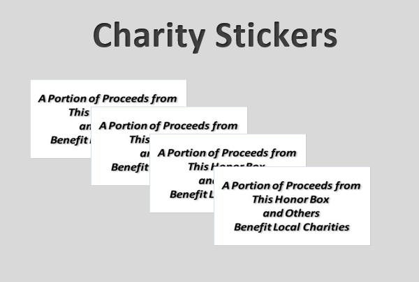 CHARITY HONOR BOX Stickers for Vending Candy Labels