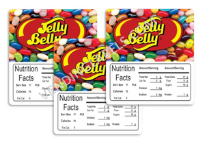 3 PACK Jelly Belly Beans 2.5" x 2.5" Candy Vending Labels Sticker NUTRITION - Vending Labels