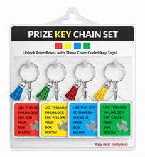 Load image into Gallery viewer, Crane Claw Key Chain COLOR SET 4 PACK Prize Box ID Vending Machine Instruction
