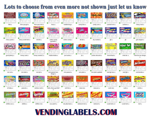 Vending Label Laminated or Sticker Decals NUTRITIONAL