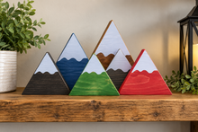 Load image into Gallery viewer, Mountain wood snow cap shelf Home Decor mantle nursery gift wedding rustic cabin
