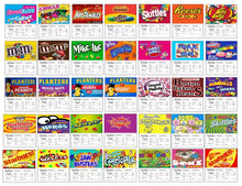 Load image into Gallery viewer, Nutrition Candy Vending Machine Labels Display Card LAMINATED
