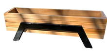 Load image into Gallery viewer, Wooden planter box with metal bracket on a white background
