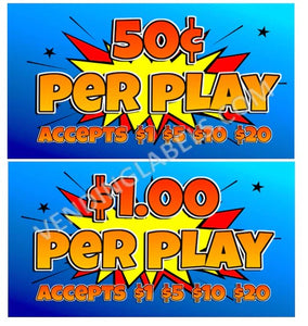 Comic Theme Free Play Bonus Sticker Decal Crane Claw Machine 