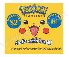 Load image into Gallery viewer, POKEMON FIGURINE Toy Candy Vending Machine Label LAMINATED DISPLAY CARD or Sticker
