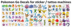 Pokemon Go Die Cut Vinyl Stickers for Sticker & Tattoo Machines 2" capsules