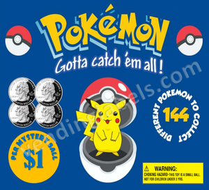 POKEMON BALL Toy Candy Vending Machine Label LAMINATED DISPLAY CARD or –  Vending Labels