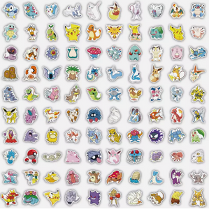 Pokemon Cartoon Die Cut Stickers for Sticker & Tattoo Machines & 2" Capsules