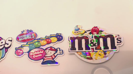 DIE CUT Candy Logo Vending Label Sticker Decals