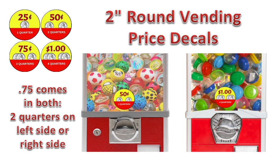 Price Stickers VENDING MACHINE CANDY TOY STICKERS LABEL 2