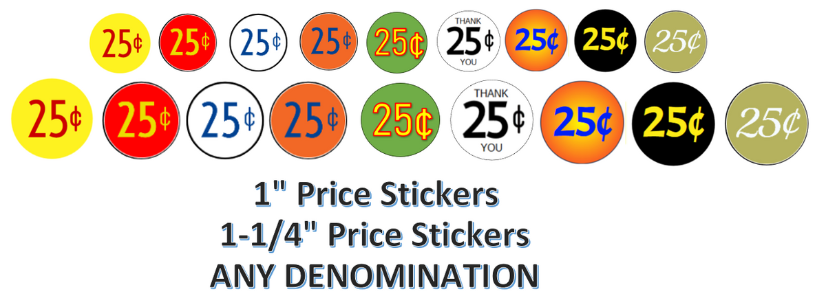 10 Pack PRICE Stickers for Vending Candy Labels Machines INSIDE MOUNTE ...