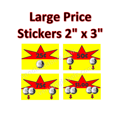 thumbnail image 2 of 12-Pack 25-Cent Vending Machine Price Stickers - For Vendstar, Candy, Gumball Machines 2 of 5