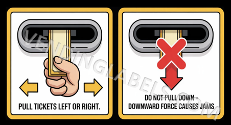 Crane Claw PULL TICKETS vending machine label Decal 2.5 x 5