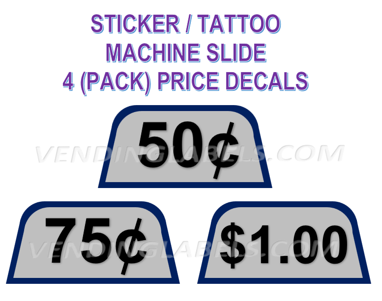 4 PACK Slide Mech Price STICKERS VENDING MACHINE for Sticker Tattoo Ma ...